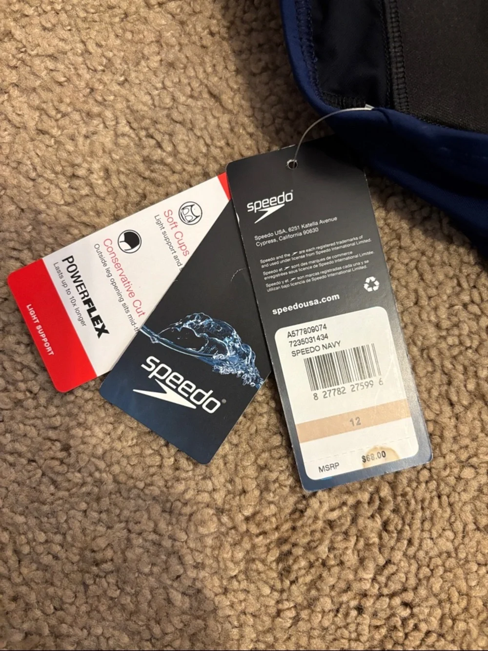 Speedo Solid Navy Athletic One-Piece Swimsuit - Picture 5 of 5